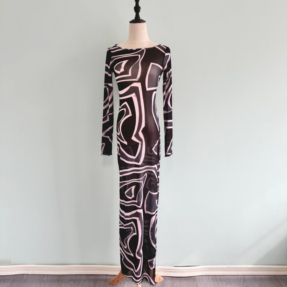 Emilio Pucci labirinto print tulle dress - black - Picture 5 of 14